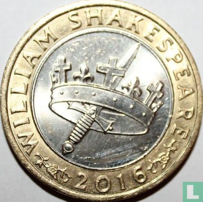 Verenigd Koninkrijk 2 pounds 2016 "400th anniversary of the death of William Shakespeare - History" - Afbeelding 1