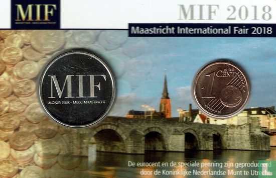 Netherlands 1 cent 2018 (coincard) "Maastricht International Fair" - Image 1