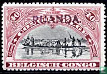 Stamps of the Belgian Congo with overprint Rwanda