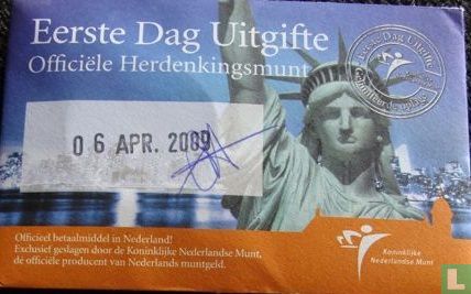 Nederland 5 euro 2009 (coincard - eerste dag uitgifte) "400 years of the discovery of Manhattan island by the Dutch explorer Henry Hudson" - Afbeelding 1