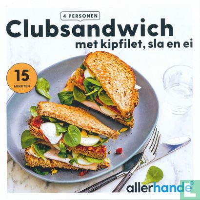 Clubsandwich met kipfilet,sla en ei - Afbeelding 1