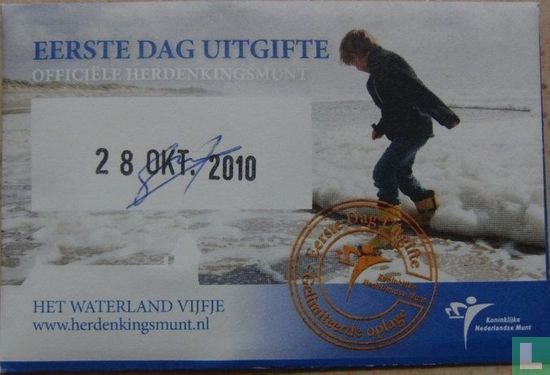 Nederland 5 euro 2010 (coincard - eerste dag uitgifte) "Waterland" - Afbeelding 1