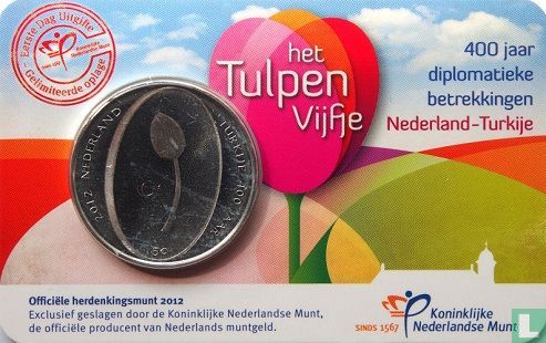 Netherlands 5 euro 2012 (coincard - first day issue) "400 years of diplomatic relations between Turkey and Netherlands" - Image 2