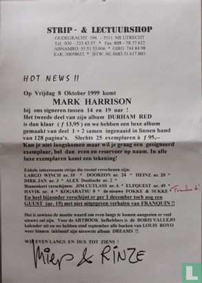 Hot news !! - Op vrijdag 8 oktober 1999 komt Mark Harrison - Afbeelding 1