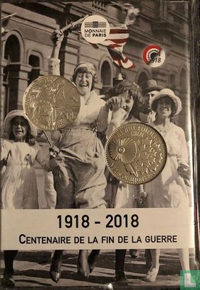 Frankrijk 10 euro 2018 (folder -  met medaille) "100th anniversary of the 1918 Armistice" - Afbeelding 1