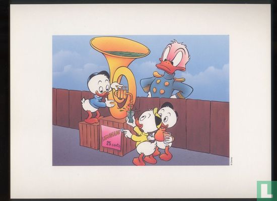 Donald Duck & Kwik, Kwek en Kwak met tuba.