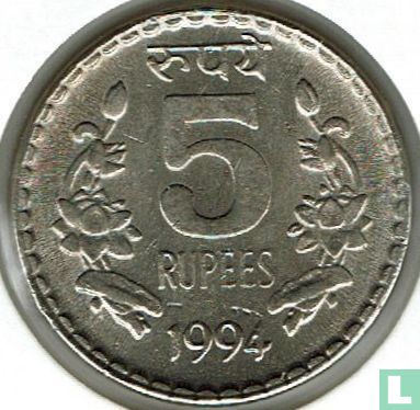 Inde 5 roupies 1994 (Calcutta - security edge) - Image 1