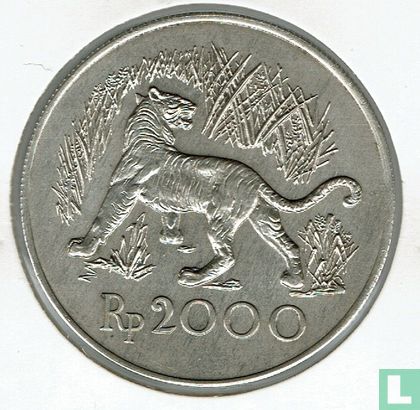 Indonésie 2000 rupiah 1974 "Javan tiger" - Image 2