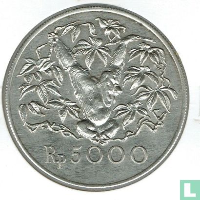 Indonesien 5000 Rupiah 1974 "Orangutan" - Bild 2