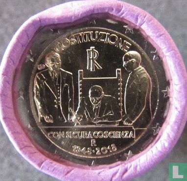 Italië 2 euro 2018 (rol) "70th anniversary of the entry into force of the Italian Constitution" - Afbeelding 1