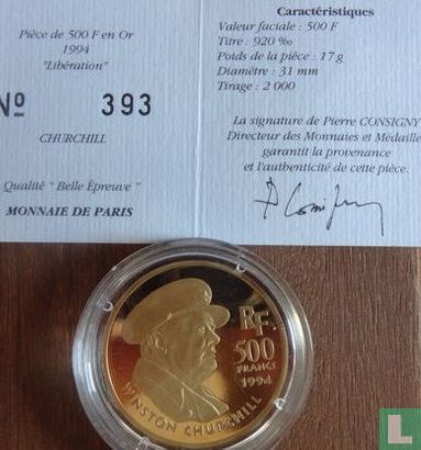 Frankrijk 500 francs 1994 (PROOF) "Winston Churchill" - Afbeelding 3
