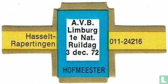 [A.V.B Limburg 1st National exchange day 3 Dec 1972 - Hasselt-Rapertingen - 011-24216] - Image 1