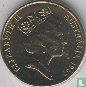 Australie 1 dollar 1997 (C) "100th anniversary of the birth of Sir Charles Kingsford Smith - Fokker plane over world map" - Image 1