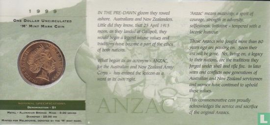 Australië 1 dollar 1999 (folder - M) "The last Anzacs" - Afbeelding 2
