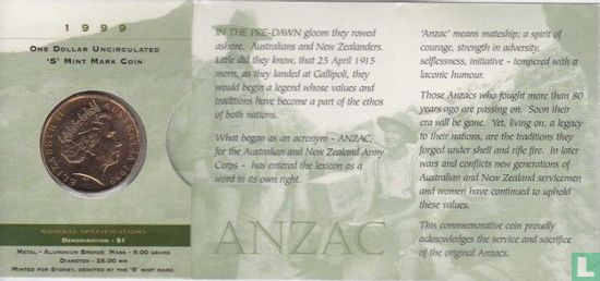 Australië 1 dollar 1999 (folder - S) "The last Anzacs" - Afbeelding 2