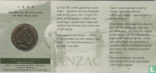 Australien 1 Dollar 1999 (Folder - A) "The last Anzacs" - Bild 2