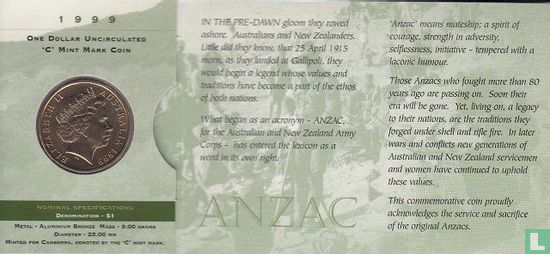 Australie 1 dollar 1999 (folder - C) "The last Anzacs" - Image 2