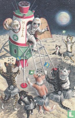 Eugen Hartung poezen/katten welkom op de maan