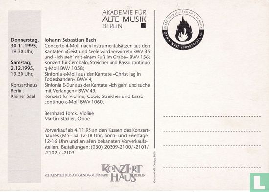 Akademie für Alte Musik - Johann Sebastian Bach - Afbeelding 2