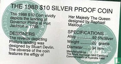 Australien 10 Dollar 1988 (PP) "200th anniversary of the arrival of the First Fleet" - Bild 3