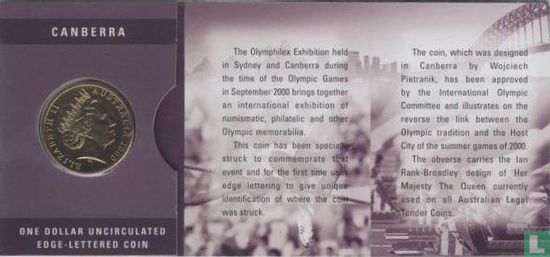 Australië 1 dollar 2000 (folder- Canberra) "Olymphilex Exhibition" - Afbeelding 1