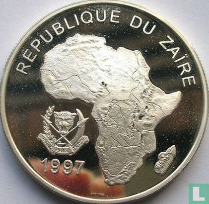 Zaire 1000 nouveaux zaires 1997 (PROOF) "1998 Football World Cup in France" - Image 1