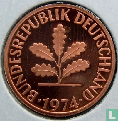 Allemagne 2 pfennig 1974 (G) - Image 1