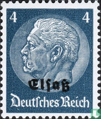 Paul von Hindenburg, with overprint "Elsaß"