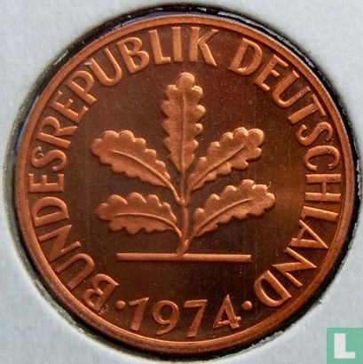 Allemagne 2 pfennig 1974 (J) - Image 1