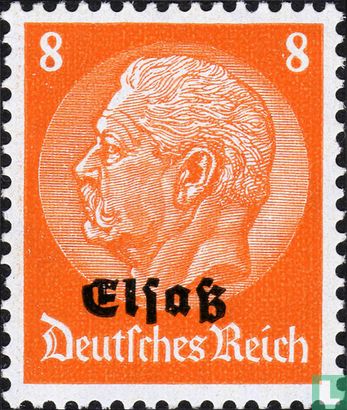 Paul von Hindenburg, met opdruk "Elsaß"