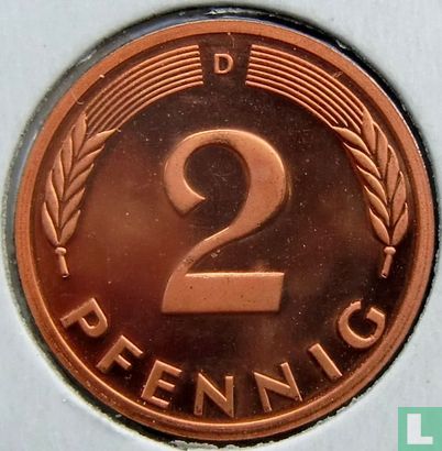 Duitsland 2 pfennig 1974 (D) - Afbeelding 2