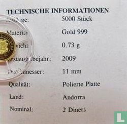 Andorra 2 diners 2009 (PROOF) "40th anniversary of the moon landing" - Afbeelding 3