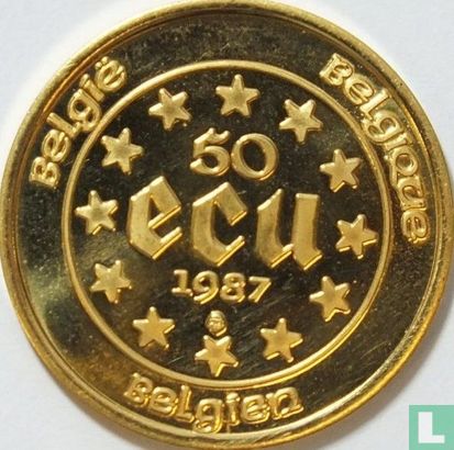 Belgique 50 ecu 1987 "30th anniversary Treaty of Rome" - Image 1