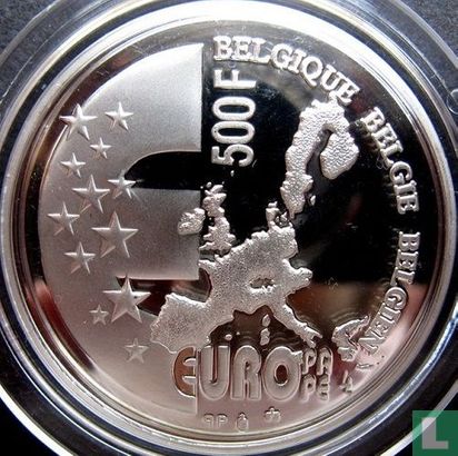 Belgium 500 francs 2001 (PROOF) "Belgian presidency of European Union" - Image 2