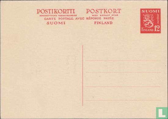 Carte postale Lion finlandais 12markkaa
