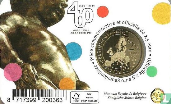 Belgium 2½ euro 2019 (coincard - NLD) "400 years Manneken Pis" - Image 2