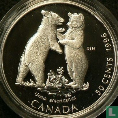Canada 50 cents 1996 (PROOF) "Black bear cubs" - Afbeelding 1
