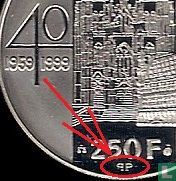 Belgium 250 francs 1999 (PROOF) "40th wedding anniversary of King Albert II and Queen Paola" - Image 3