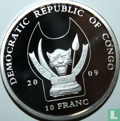 Kongo-Kinshasa 10 Franc 2009 (PP) "Endangered wildlife - Porcupine" - Bild 1