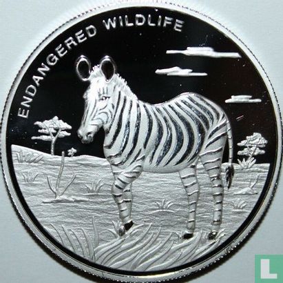 Congo-Kinshasa 10 francs 2009 (PROOF) "Endangered wildlife - Zebra" - Image 2
