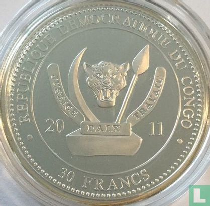 Congo-Kinshasa 30 francs 2011 (BE) "Magnificent big cats - Lion" - Image 1