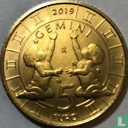 San Marino 5 euro 2019 "Gemini" - Afbeelding 1
