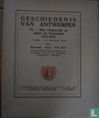 Geschiedenis van Antwerpen 9 - Met Oostenrijk en onder de Franschen (1715-1814) - Image 1