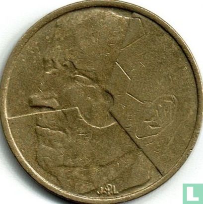 Belgium 5 francs 1986 (FRA - misstrike) - Image 2