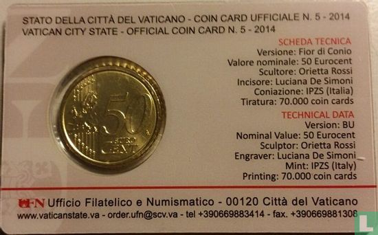 Vatikan 50 Cent 2014 (Coincard n°5) - Bild 2