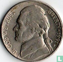 Verenigde Staten 5 cents 1991 (P) - Afbeelding 1