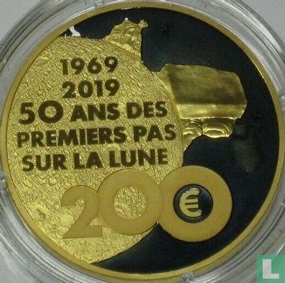 Frankrijk 200 euro 2019 (PROOF) "50 years First steps on the moon" - Afbeelding 1