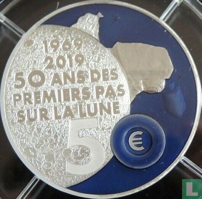 Frankreich 50 Euro 2019 (PP - Silber) "50 years First steps on the moon" - Bild 1