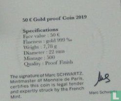Frankreich 50 Euro 2019 (PP - Gold) "50 years First steps on the moon" - Bild 3