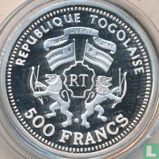 Togo 500 francs 1999 (PROOF) "30th anniversary of the moon landing - Astronauts" - Afbeelding 2